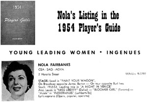 Listing in 1954 Players Guide